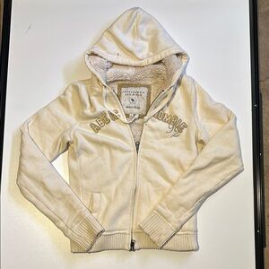 Abercrombie & Fitch Kids Cream Hoodie Jacket